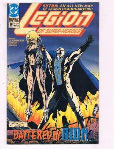 Legion Of Superheroes #26 VF DC Battered By B.I.O.N. Comic Book 1989 DE9