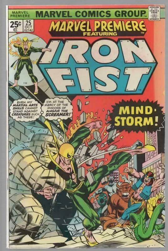 MARVEL PREMIERE 25 VG-F (1ST BYRNE IRON FIST) Oct. 1975