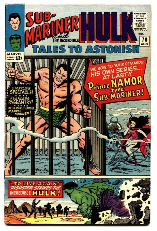 TALES TO ASTONISH #70 comic book-SUB-MARINER-HULK-MARVEL