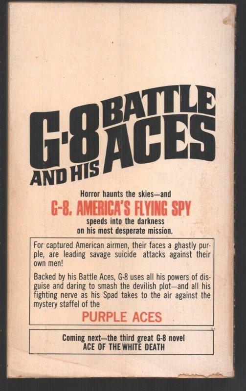 G-8 and His Battle Aces #2 1970's-Purple Aces by Robert J. Hogan-Paperback ...