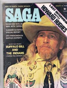 Saga Magazine August 1976 Howard Hughes Buffalo Bill Movie Paul Newman J141