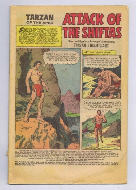 Tarzan #185 ORIGINAL Vintage 1969 Gold Key Comics | Comic Books ...