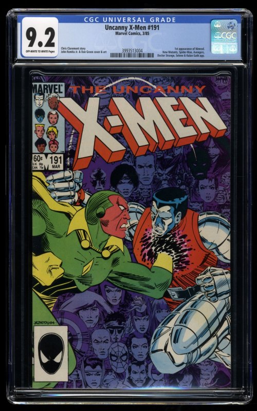 Uncanny X-Men #191 CGC NM- 9.2 Off White to White 1st Appearance Nimrod!