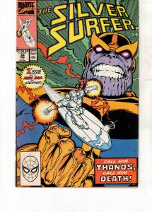 Silver Surfer #34 (1990) High-grade Thanos, Jim Starlin art wow! VF+ Wow!
