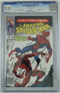 Amazing Spider-Man #361 CGC 9.8 - 1st full Carnage white pages newsstand variant