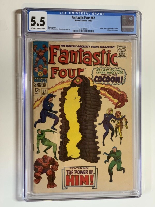 Fantastic Four 67 Cgc 5.5 Ow/w Pages Marvel Silver Age