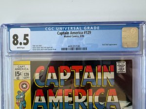 CAPTAIN AMERICA 129 CGC 8.5 RED SKULL HELICOPTER COVER MARVEL COMICS (1970)