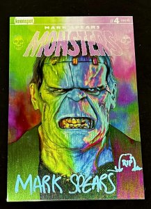 MARK SPEARS MONSTERS #4 METAL VAR FRANKENSTEIN SIGNED MARK SPEARS RIP W/COA NM