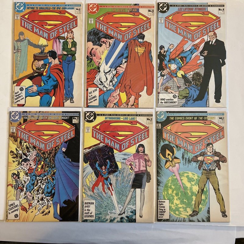THE MAN OF STEEL #1 - 6 COMPLETE JOHN BYRNE SERIES Superman DC Comics 1986 
