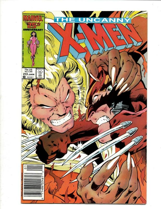 Uncanny X-Men # 213 NM Marvel Comic Book Wolverine Wendigo Storm Cyclops DS4