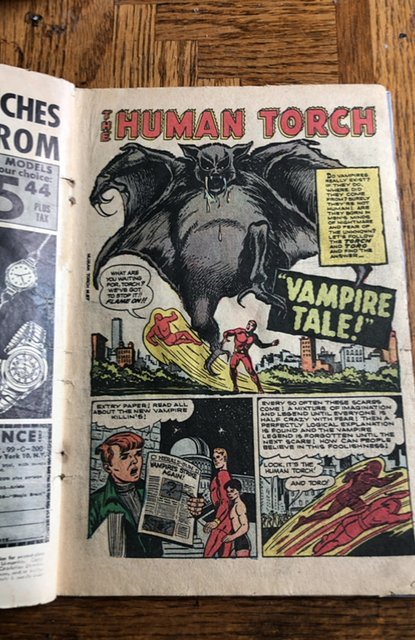 The Human Torch #37 (1954)complete w/2 repro cf,vampire alien  story