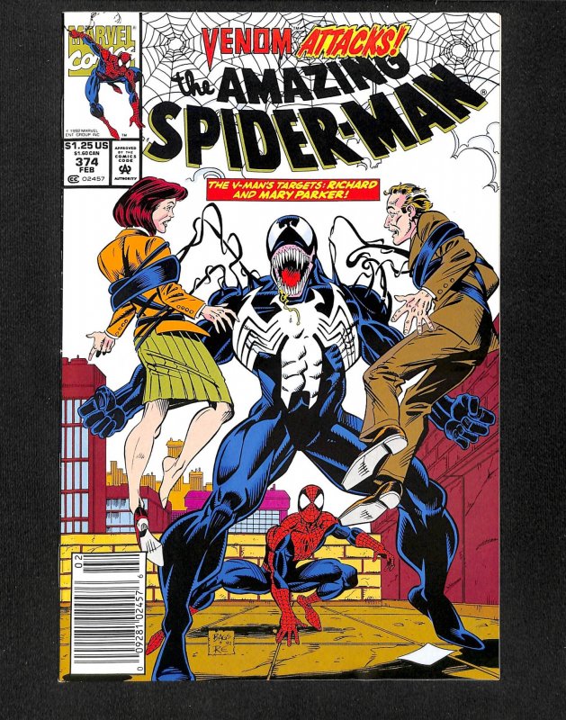 Amazing Spider-Man #374 VF- 7.5 Newsstand Variant Venom!