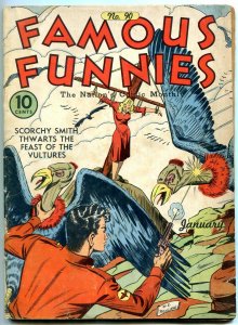 Famous Funnies #90 1942- bondage vulture cover- Buck Rogers VG+