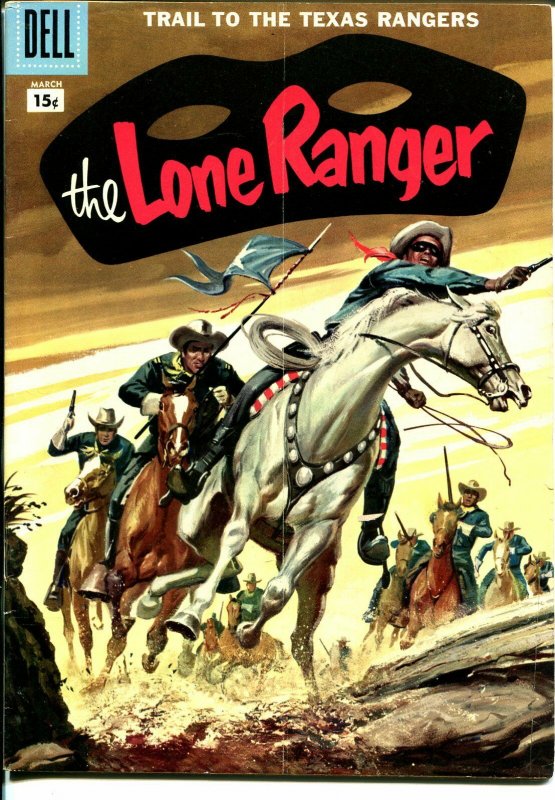 Lone Ranger #105 1957-Dell-painted cover-Texas Rangers-15¢ variant-VG+