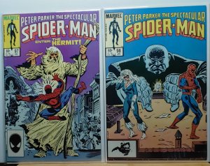 ?Spectacular Spider-Man 97 {VF-}  98{VF+} 1984 Cameo & First Appearance of Spot