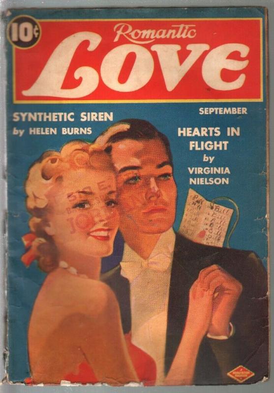 Romantic Love 9/1940-pin-up girl portrait cover-spicy pulp thrills-Pre WWII-G