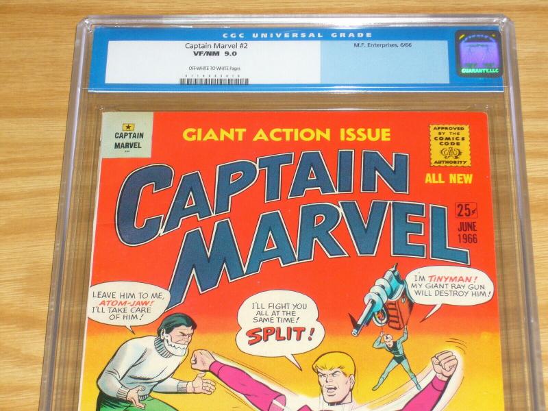 Captain Marvel #2 CGC 9.0 m.f. enterprises - highest graded - silver age 1966