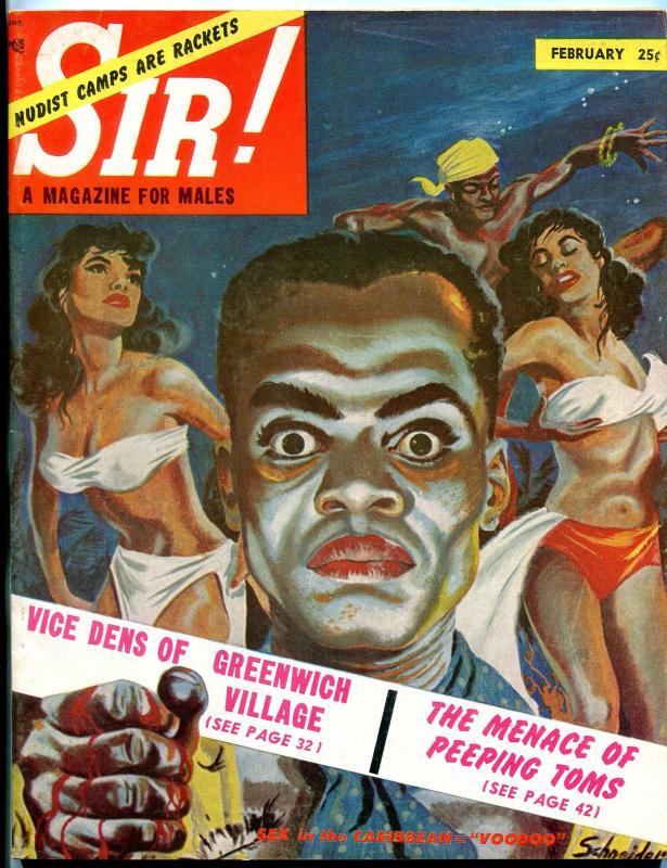 SIR! Magazine November 1954-PEEPING TOMS-NUDIST CAMPS-EGYPTIAN SEX FN