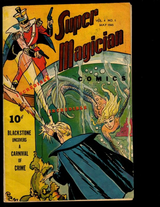 Super Magician Comics Vol. # 4 # 1 FN 1945 Golden Age Comic Book Voodoo NE3