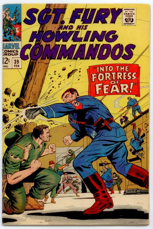 Sgt. Fury #39 (Feb. 1967) VG+ 4.5 cover/art by Dick Ayers, Roy  Thomas script