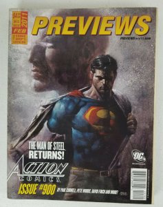 Previews Magazine Catalog Feb 2011 - Superman Action Comics Man of Steel Returns