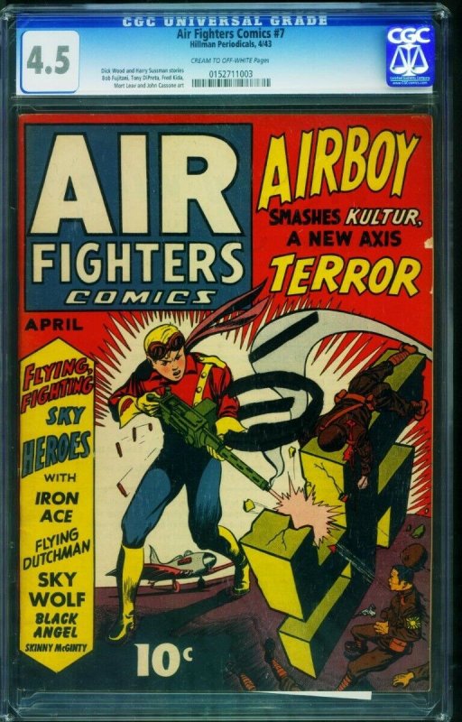 Air Fighters #7-CGC 4.5 WWII Nazi Soldier cover-0152711003