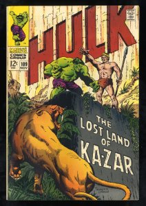 Incredible Hulk #109 FN+ 6.5 White Pages Ka-Zar!