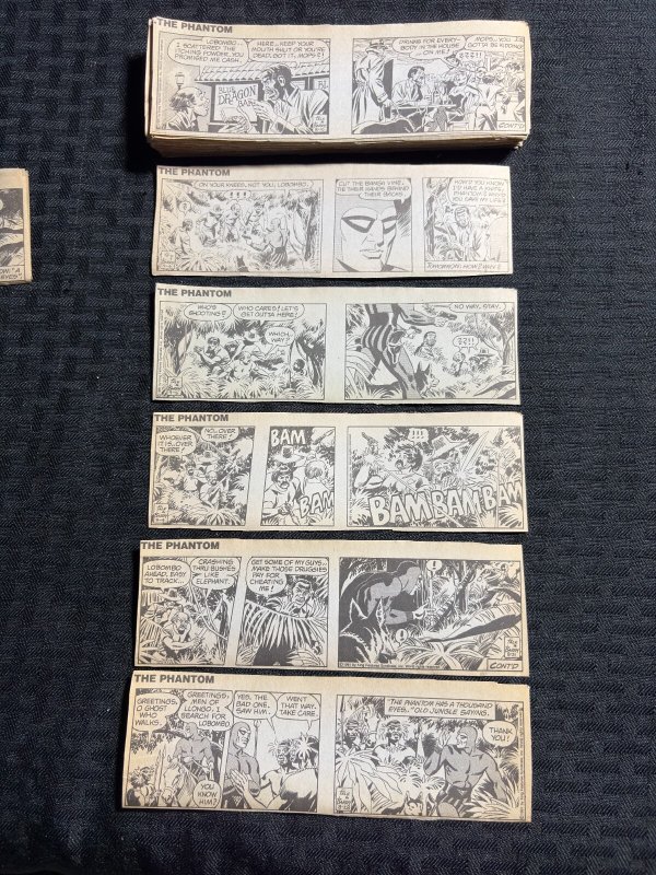 1991 THE PHANTOM Daily Comic Strips by Falk & Barry 6.5x2 FN/FN+ LOT of 185