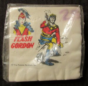20 Vintage FLASH GORDON 5x5 Contempo Napkins SEALED King Features