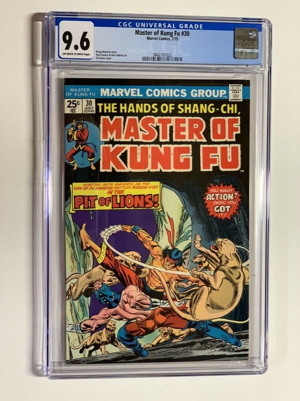 Shang-chi master of kung fu 30 cgc 9.6 ow/w pages marvel bronze age 022
