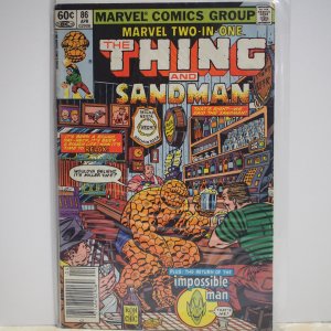 Marvel Two-in-One #86 (1982) Very Fine. Thing and the Sandman!