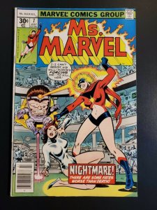 Ms. Marvel #7 (1977) VF- (7.5) Nightmare! Modok cover/story|