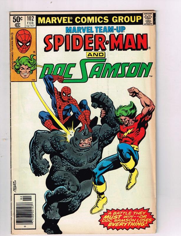 Marvel Team Up #102 FN Marvel Comics Comic Book Spider-Man Feb 1981 DE42