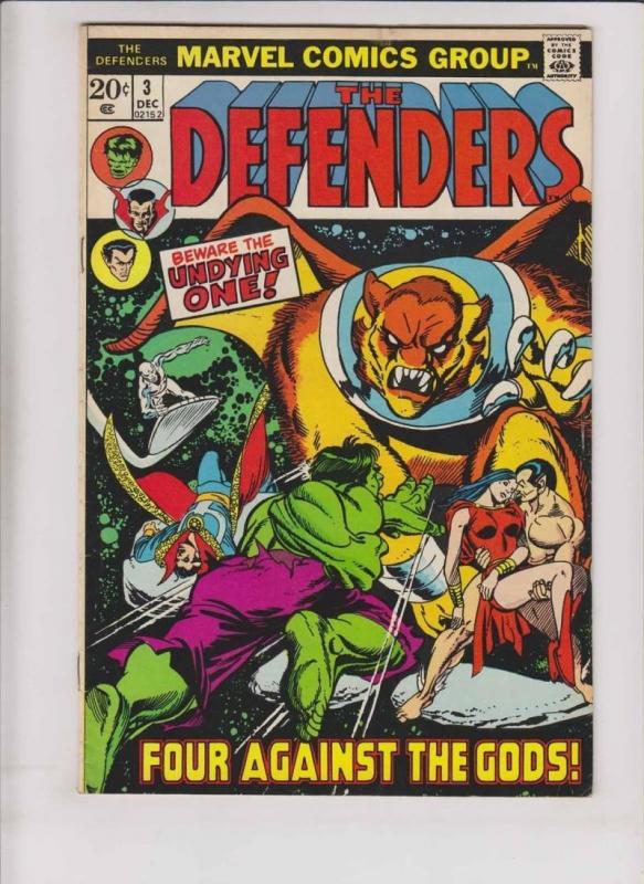 DEFENDERS #3, FN, Hulk, Dr Strange, Silver Surfer, 1972, Sub-Mariner