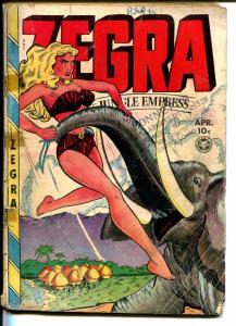 Zegra #5 1949-Fox-elephant cover-final issue-bound babes-rare-FR