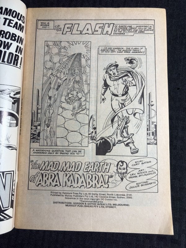 AUSTRALIAN THE FLASH Planet Comics #140 VG- 3.5 Flash vs Abra Kadabra