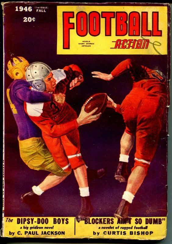 Football Action-Fall 1946-Fiction House-George Gross cover-pulp stories-VG/FN