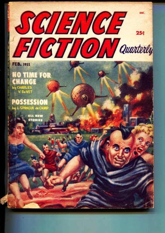 Science Fiction Quarterly--February 1955--Pulp Magazine--Double-Action--VG