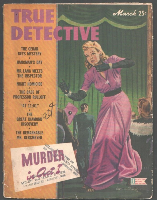 True Detective 3/1945-GGA cover-Night Homicide-Crime-mystery-terror-exploitat...