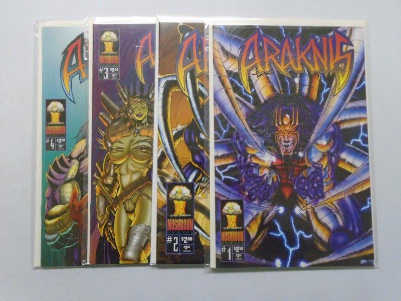 Araknis Comics Books Mushroom Set of 1-4 ( 1995 ) 8.0 VF