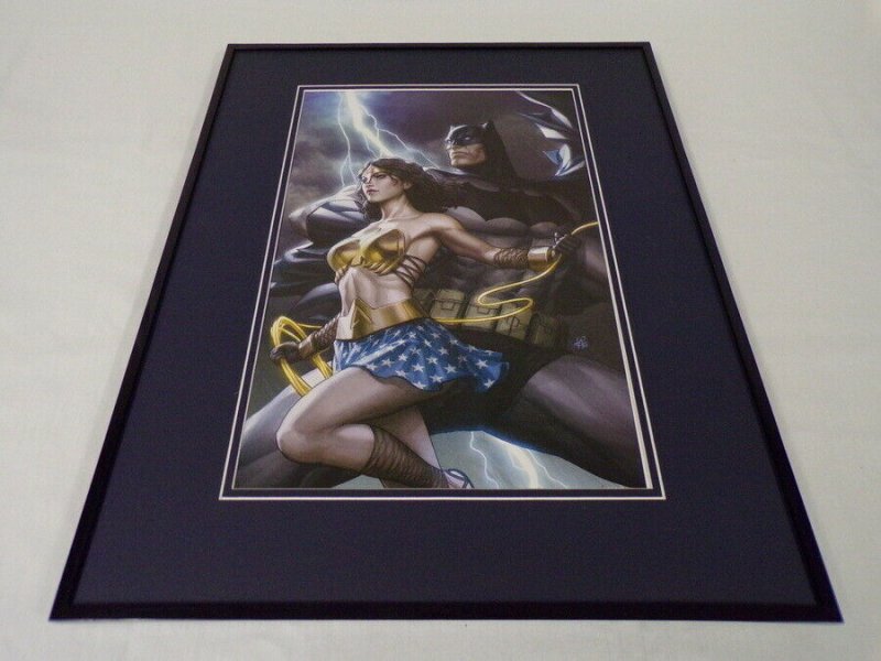 Batman Wonder Woman Framed 16x20 Poster Display DC Comics Artgerm