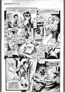 TOD SMITH-ELVIRA #144-GIRLS FROM THE DARK SIDE -ORIG ART PG 3-QUEEN 'B' FN