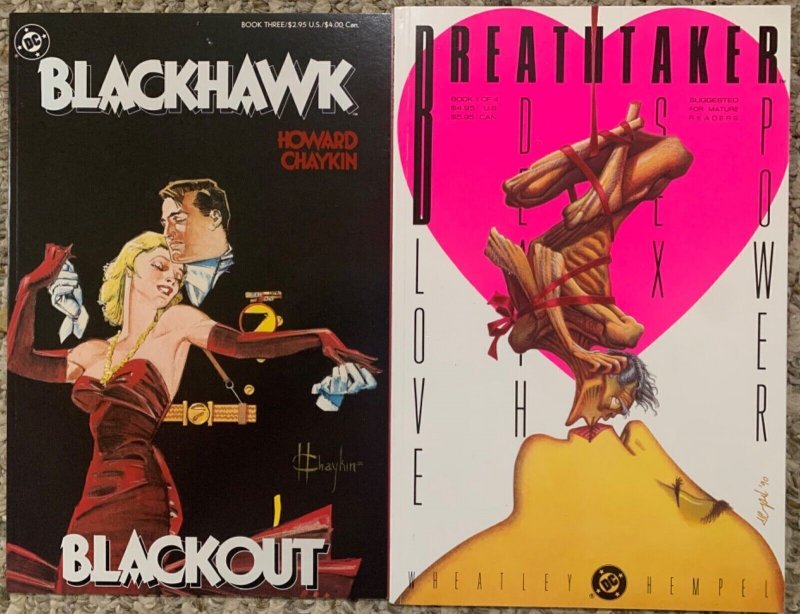 LOT OF 18 DC GRAPHIC NOVELS: BLACKHAWK, BREATHTAKER, GILGAMESH II, PSYCHO, MORE