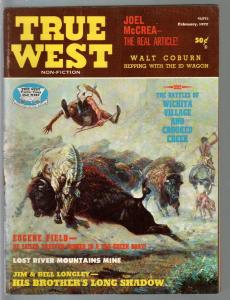 True West 2/1972-Western-Indian buffalo hunt-Longley Bros-pulp thrills-VG