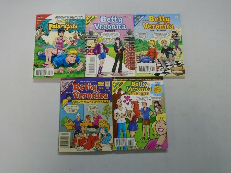 Archie Comics Betty and Veronica Digests lot of 5 different issues