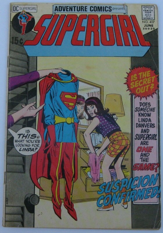 Adventure Comics #407 (Jun 1971, DC), G-VG condition (3.0), Supergirl stars