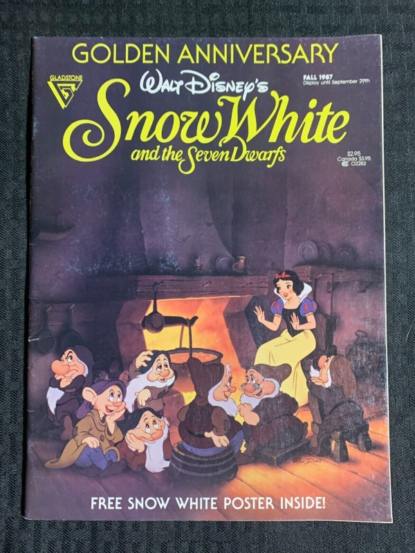 1987 Fall SNOW WHITE Golden Anniversary Magazine FN+ 6.5 Walt Disney with Poster