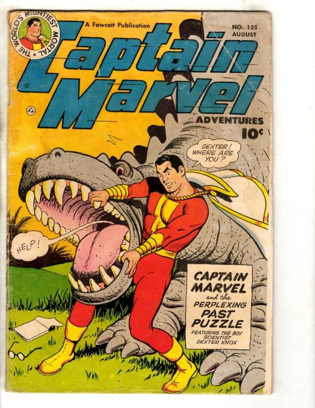 Captain Marvel Adventures # 135 FN- Fawcett Comic Book Golden Age Shazam JL14