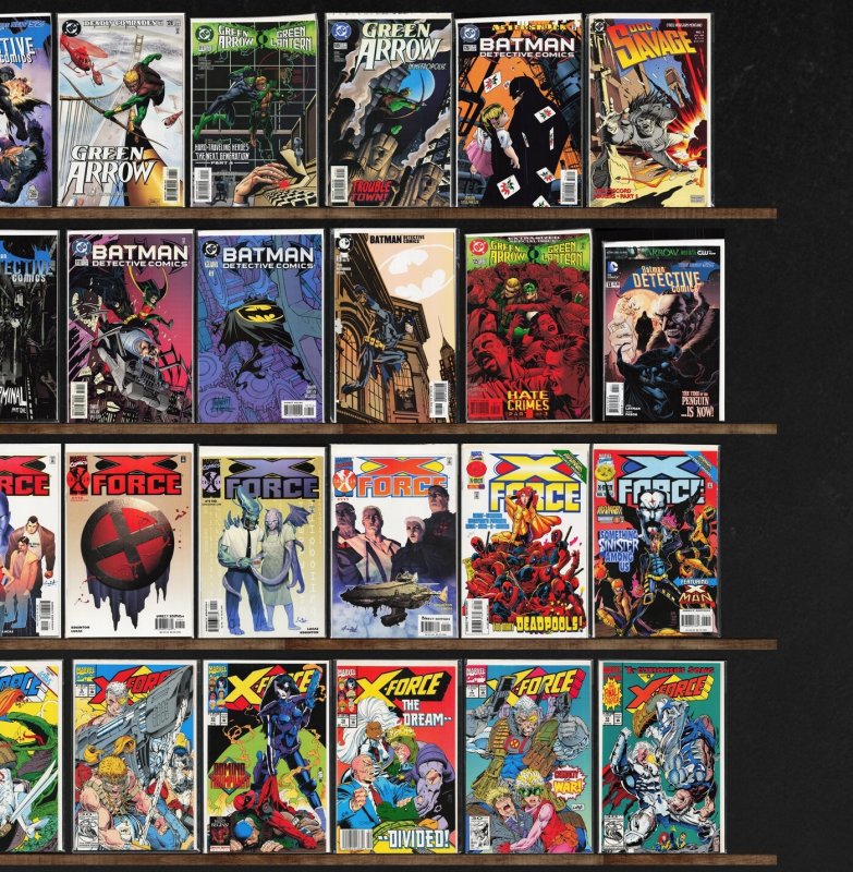 Huge Lot 140+ Comics with Detective Comics, X-Force, Doc Savage & More!