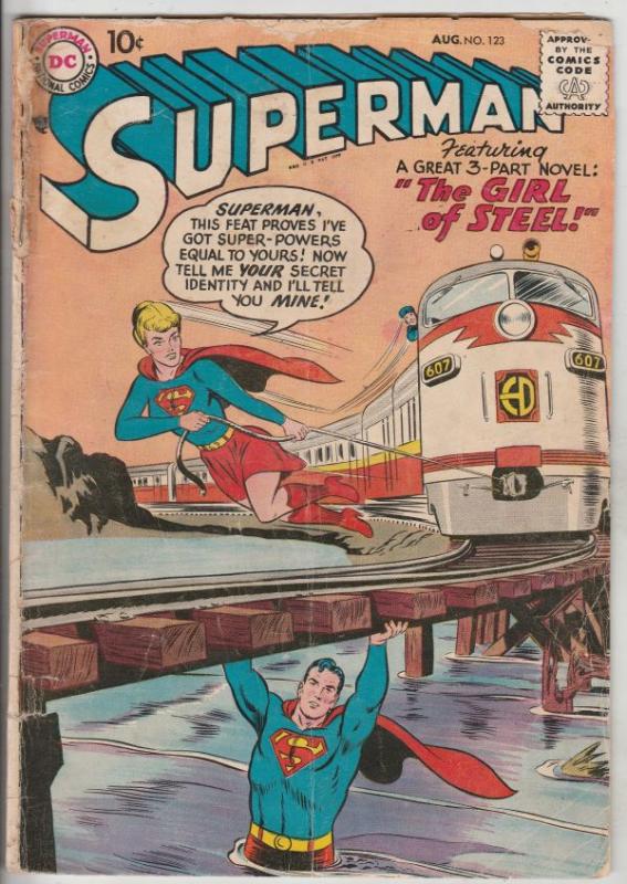 Superman #123 (Aug-58) GD Affordable-Grade Superman, Jimmy Olsen,Lois Lane, L...